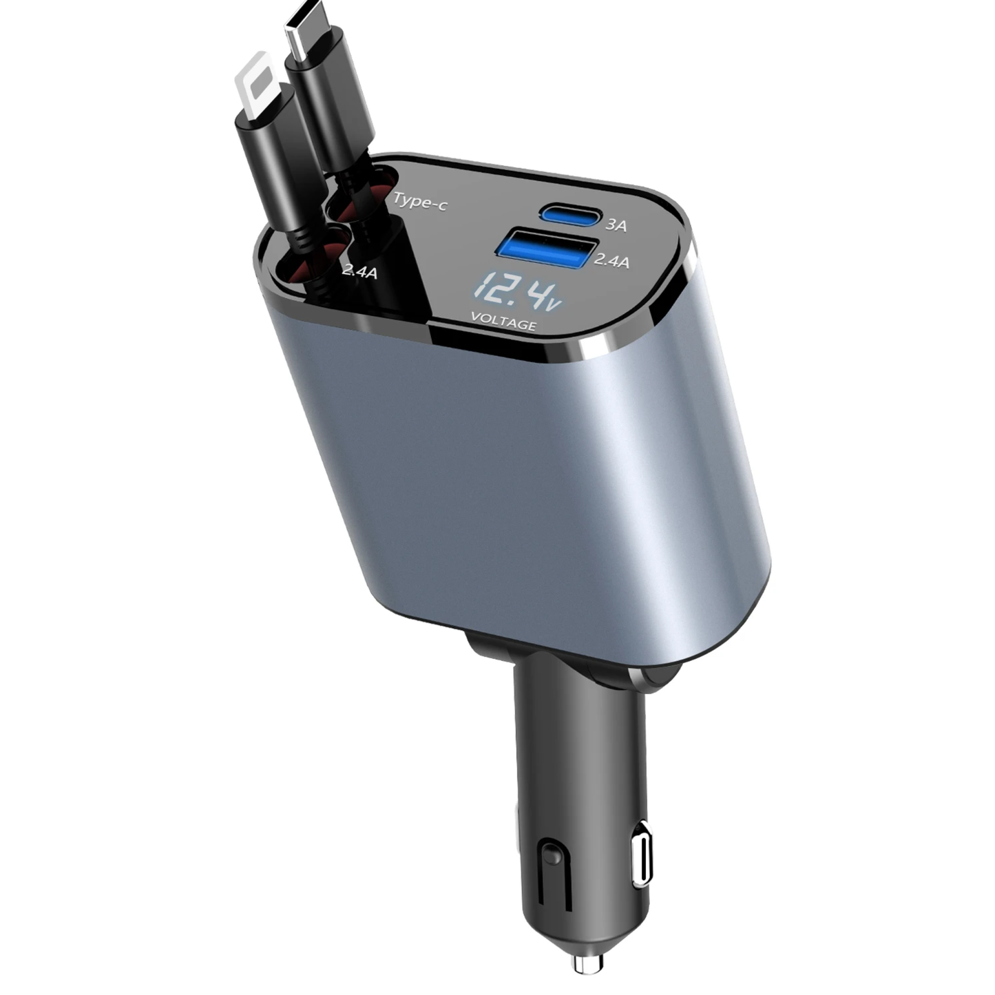 RetractCharge - Chargeur rétractable 4-en-1 rotatif
