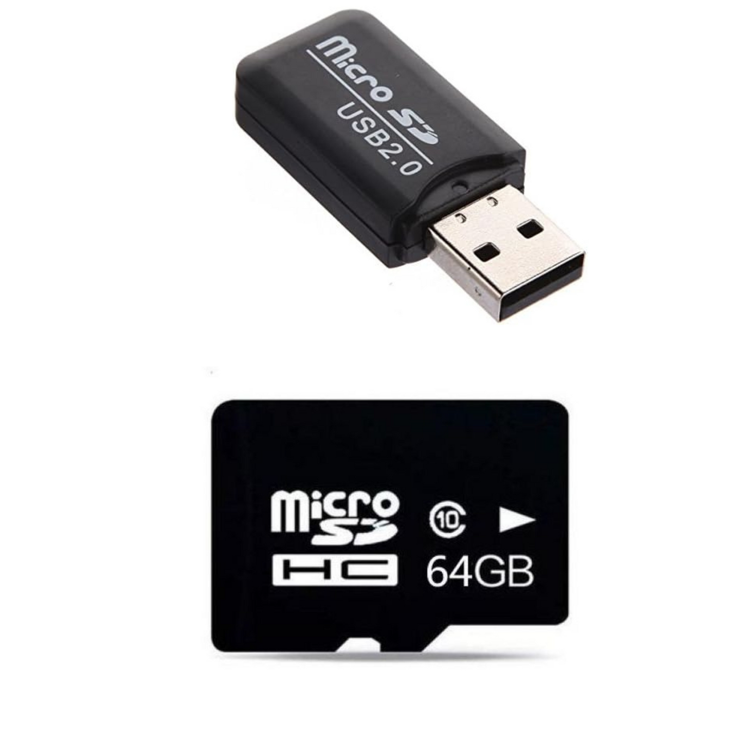 VigilCam - 64GB Micro SD Card Pack + USB Micro SD Card Reader