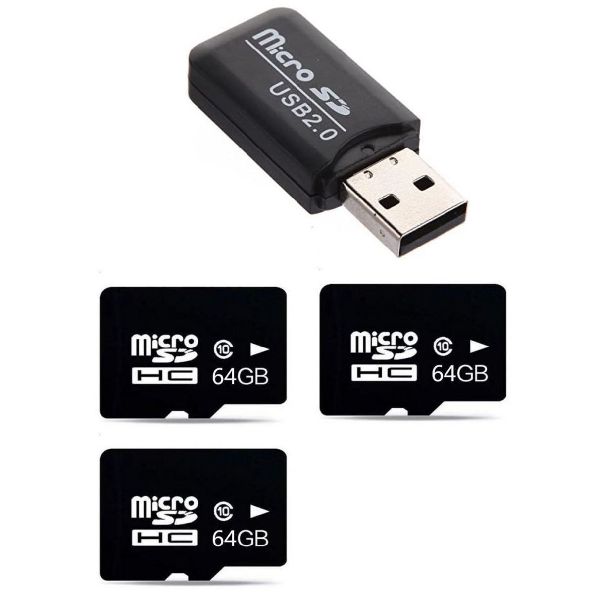 VigilCam - Micro SD-Karte 64 GB + USB Micro SD-Kartenleser